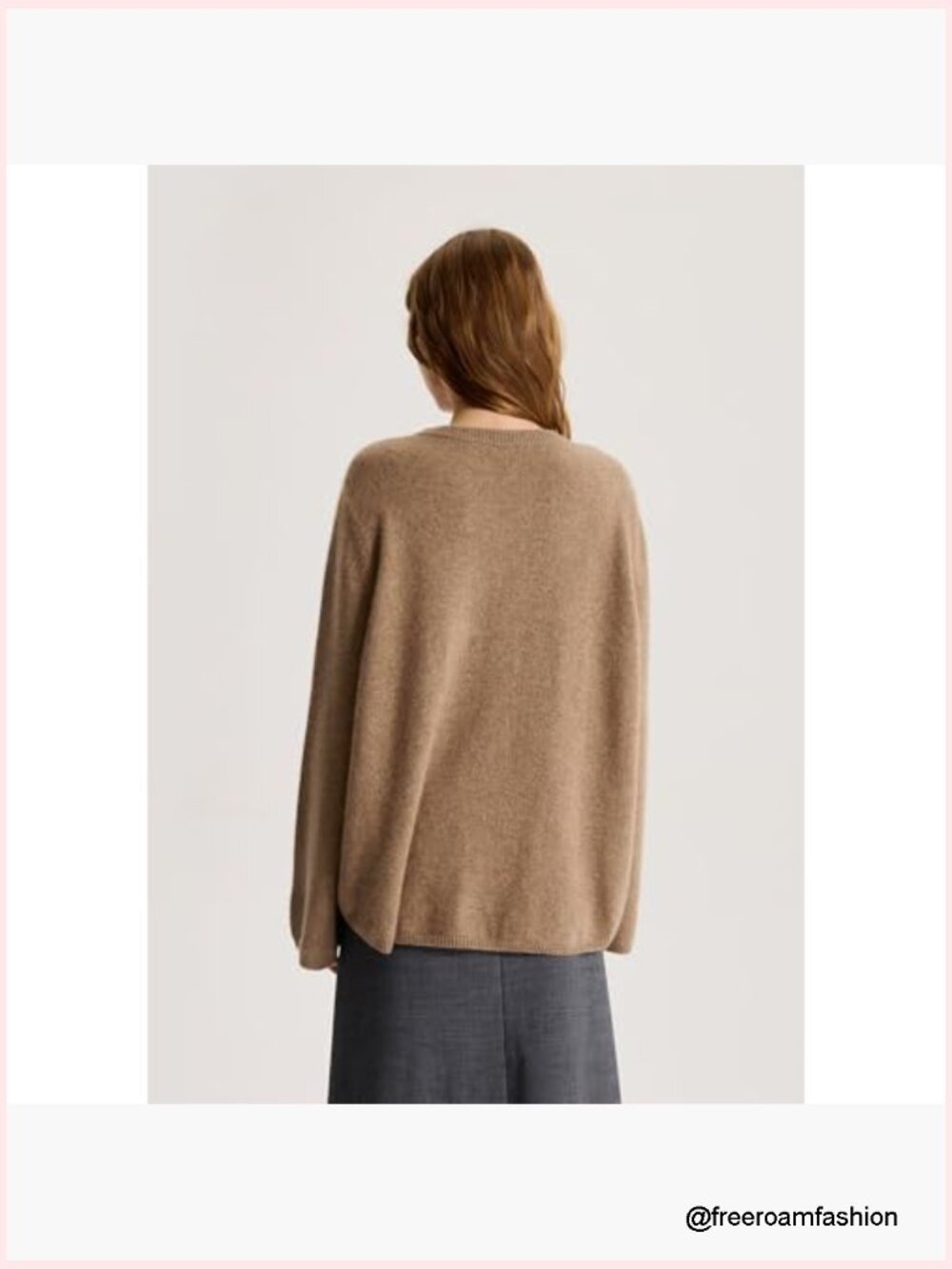 Loose Fit 7-Gauge Cashmere Crewneck Sweater Pullover Undyed Eco-Friendly - Picture 3 of 7